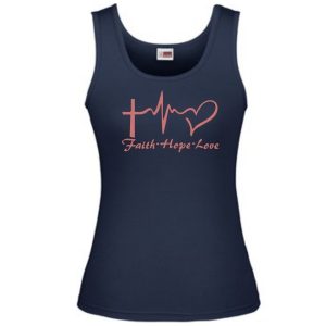 Faith Hope Love ~ Navy Ladies Tank Top