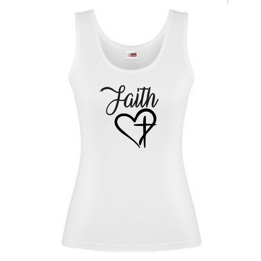 Faith ~ White Ladies Tank Top