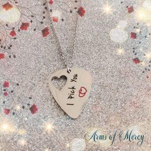I Pick You Pendant on Chain in Stainless Steel