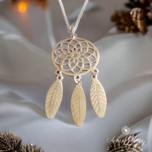 Dreamcatcher Pendant in Stainless Steel on Chain