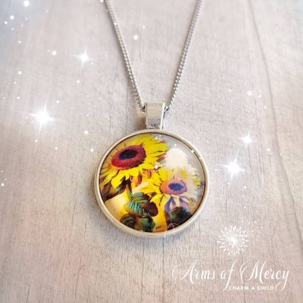 Sunflower Picture Pendant on Chain © Arms of Mercy NPC