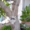 Diamante Owl Pendant in Stainless Steel on Chain © Arms of Mercy NPC