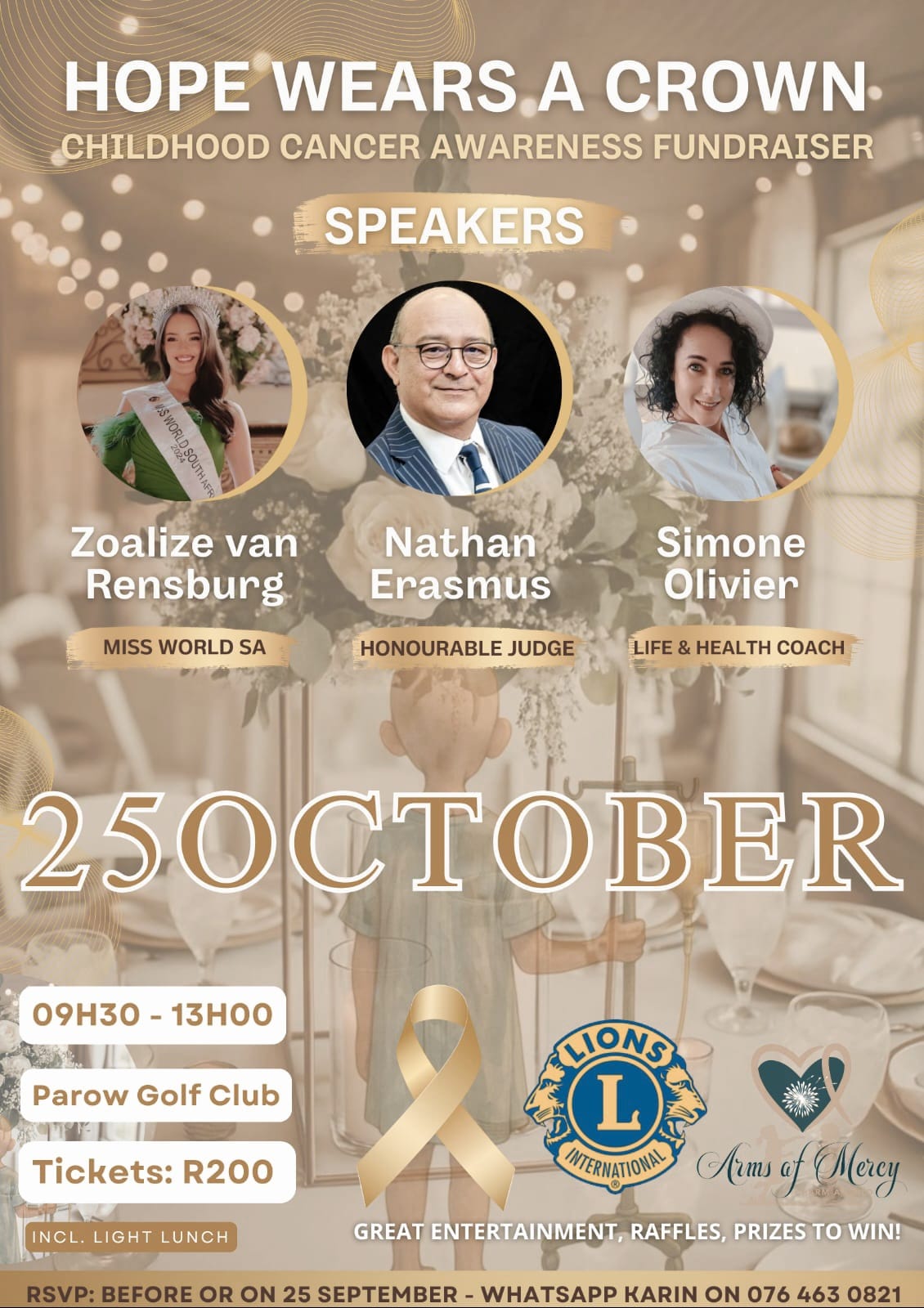 You are currently viewing Hope Wears a Crown – Childhood Cancer Awareness Fundraiser Rescheduled to 25 October 2025