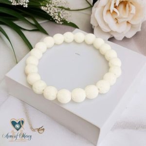White Lava Bead Bracelet