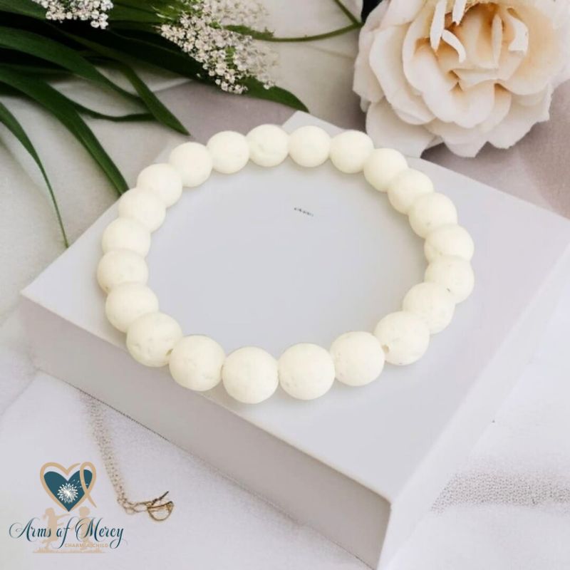 White Lava Bead Bracelet